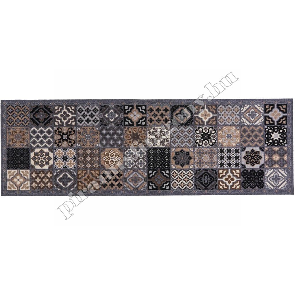 Mozaik szürke-drapp mosható Konyha szőnyeg